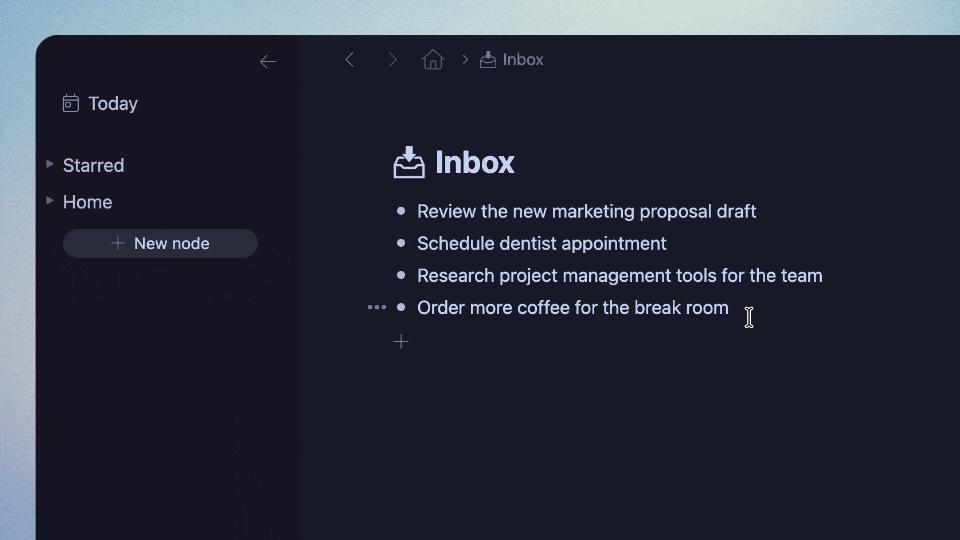 Moving items to Today